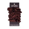 Eight (8), Brown, Soft Satin Scrunchies.