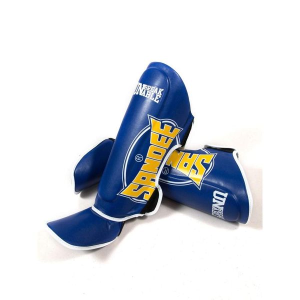 Sandee Cool-Tec Blue, Yellow & White Synthetic Leather Boot Shinguard-JUNIOR