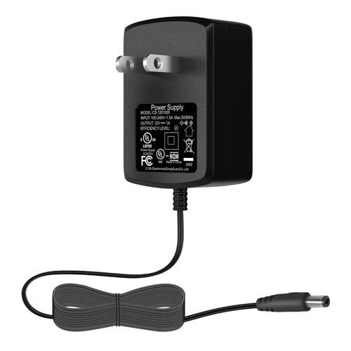 Hiseeu 12V 1A Power Supply, AC 100-240V to DC 12V 1A 1000mA Power Adapter w/5.5x2.1mm Tips, FCC, UL-Listed, 10 Feet Power Cord for Security Cameras, Router, LED Strip Light, Home Appliances, Scanner