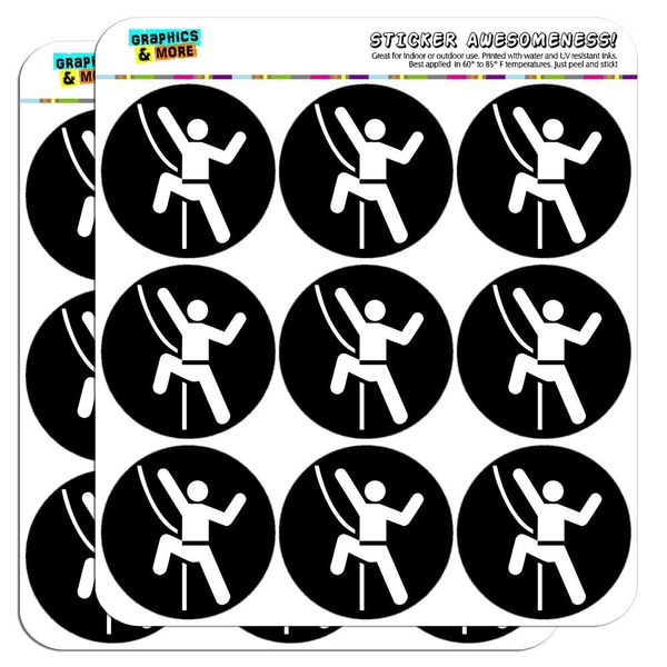 Rock Climbing Repelling Belay 2" Planner Calendar Scrapbooking Crafting Stickers - Opaque