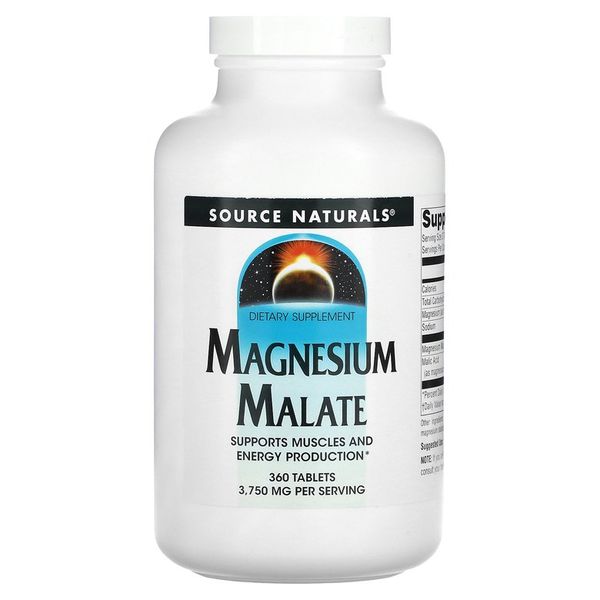 Source Naturals Magnesium Malate 3 750mg 360 Tablets - 360 Tablets