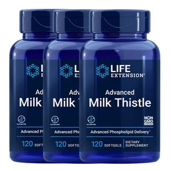 Life Extension Advanced Milk Thistle 120 softgels ( 3 Bottles )