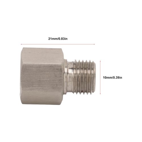 4Pcs Metric Fitting Adapter, 1/8in NPT Female to M10 x 1.0 Male Pipe Adapter Fitting Connector Stainless Steel NPT Pipe Fiiting with Washer