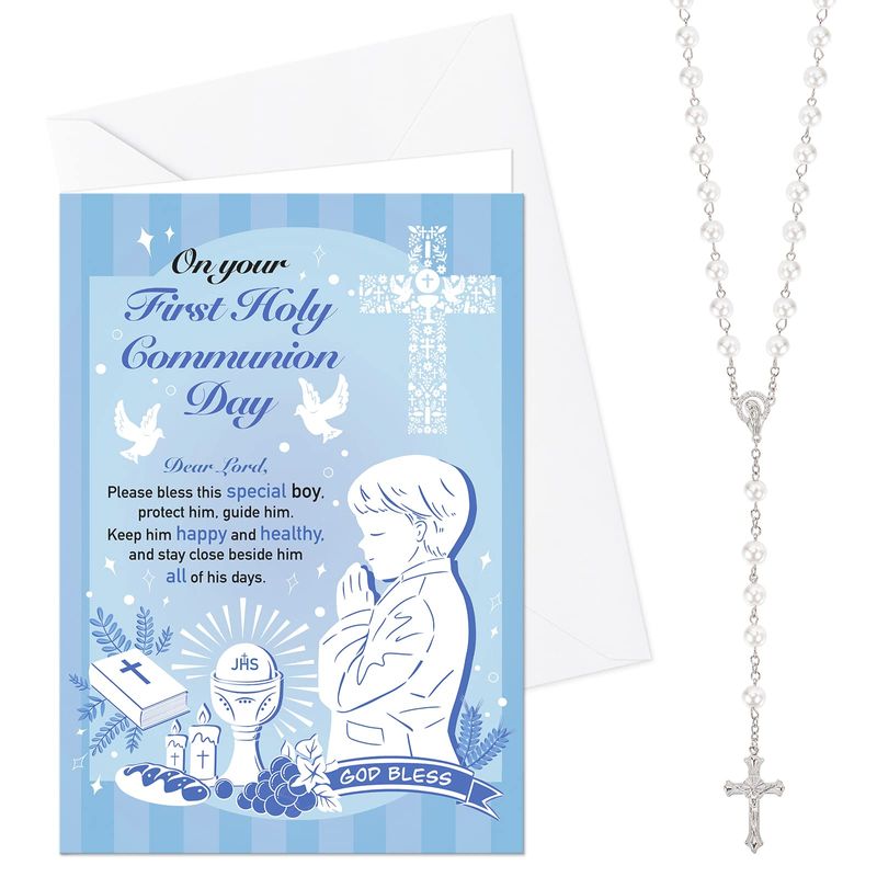 HOWAF First Holy Communion Cards Boys, First Communion Cards for Boys ...