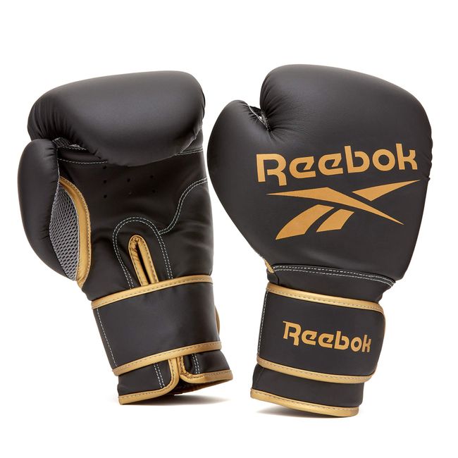 Reebok Boxing Gloves 12oz Punching Gloves Boxing Kickboxing Gloves Men Women Black Gold