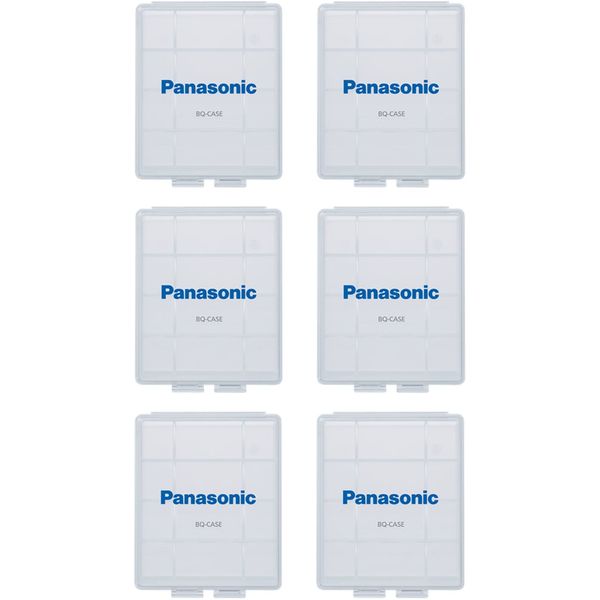 Panasonic BQ-CASE6SA Battery Storage Cases with 4AA or 5AAA Battery Capacity, 6 Pack