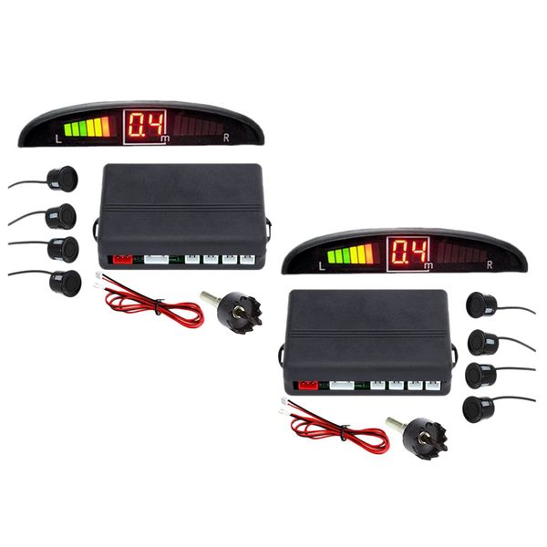 ZONETECH Parking Sensors LED Display Car Reverse Backup Radar System (2 Pack)