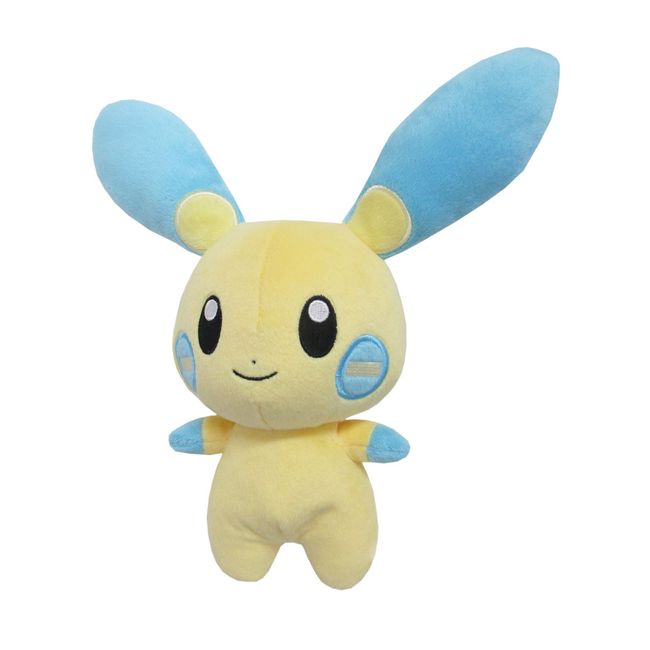 Sanei Boeki PP70 Pokémon All Star Collection Plush Toy, Minun, Size S, W 8.1 x D 3.5 x H 8.9 in (20.5 x 9 x 22.5 cm)