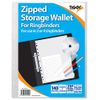 A4 Zipped Stud Wallet Ringbinder Clear Filing Expanding Storage Folders x 5