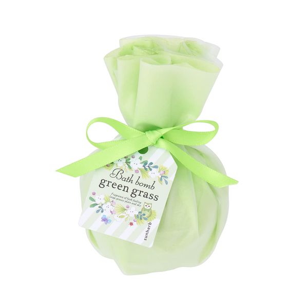 Sun Herb Bath Bomb Green Glass 5.3 oz (150 g) (Refreshing and Slightly Adult, Green Glass Scent)