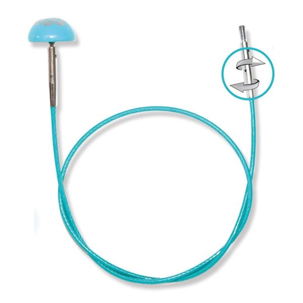 KnitPro Swivel 360° Inter. Cable for 50cm Needle - 3pcs, Blue