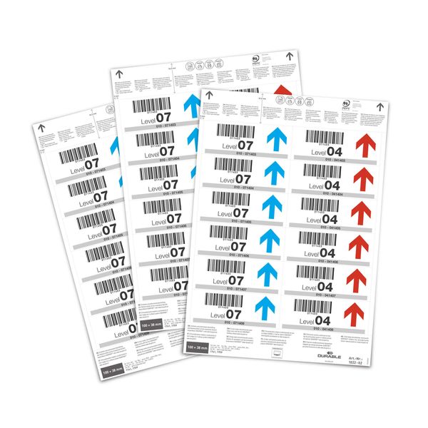 Durable Insert Labels 100 x 38 mm for Ticket Holders, 240 Labels on A4 Sheets, White, 102202