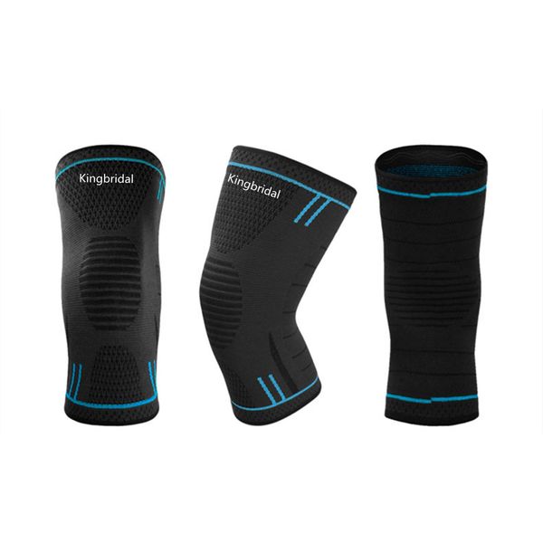 Kingbridal Professional Athletics Knee Brace Compression Sleeve Men Women Knee Pads Running Sports Relief Fitness Injury Recovery (Medium, Blue)