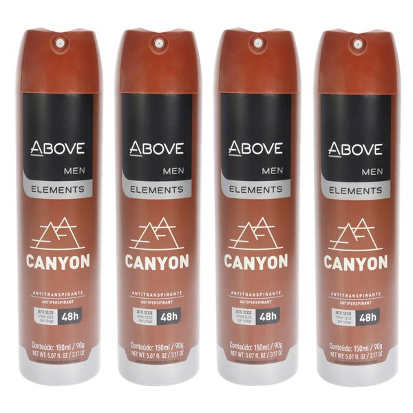 ABOVE Elements Canyon - 48 Hour Antiperspirant for Men - 4 Pc Deodorant Spray