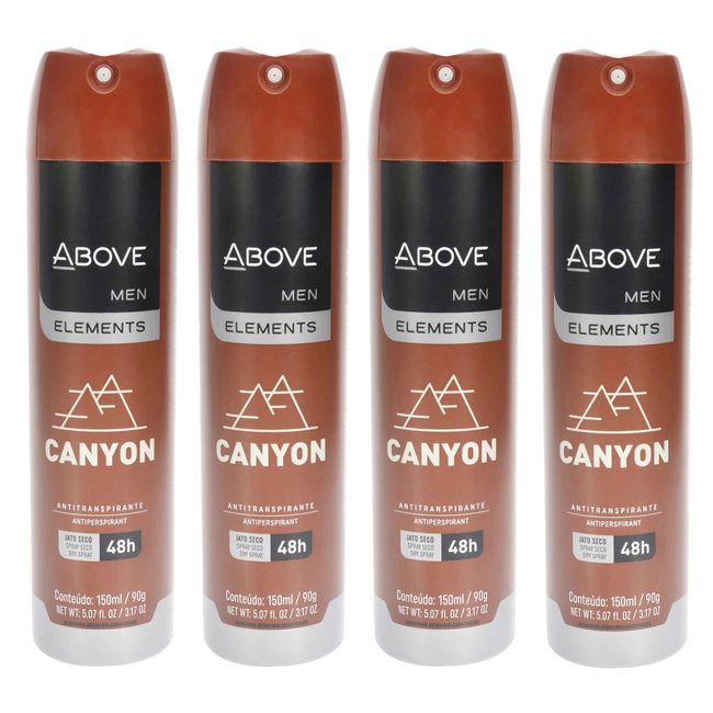 ABOVE Elements Canyon - 48 Hour Antiperspirant for Men - 4 Pc Deodorant Spray