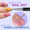 Mylee Dotting Nail Art Tool – Easy Application of Gems, Decals & Crystals, Professional Quality Manicure Accessory, Ideal for Gel Polish Decoration & Dot Design, Dual Ended for Fine Detailing