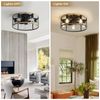 20" Farmhouse Ceiling Fan Light Flush Mount Caged Lights Kit With Remote Control