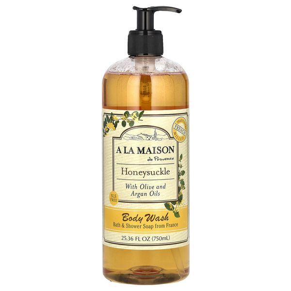 Body Wash, Honeysuckle With Olive and Argan Oils, 25.36 fl oz (750 ml)