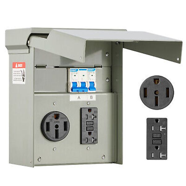 Temporary Power Outlet Panel RV Electrical Panel 20 50 Amp RV Outlet Box