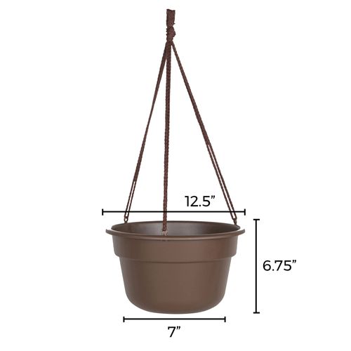 Bloem Dura Cotta Self Watering Hanging Basket Planter 12" Chocolate Brown