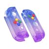 eXtremeRate DIY Replacement Shell Buttons for Nintendo Switch & Switch OLED, Gradient Translucent Bluebell Custom Housing Case with Corlorful Button for Joycon - Console Shell Without