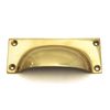 Solid Brass Rectangular Drawer Pull/Cupboard Door Handle (10cm)