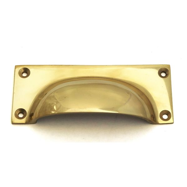 Solid Brass Rectangular Drawer Pull/Cupboard Door Handle (10cm)