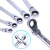 6Pcs Ratcheting Wrench Kit Spanner Tool Combination 8-19 mm Metric Flexible Head