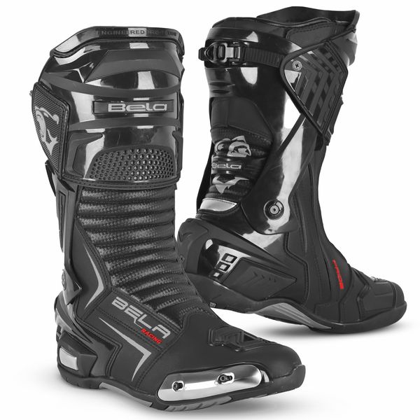 Men's Motorcycle Boots, Motorbike Shoes for Men, Motocross Boots with Superior Comfort and Protection, Racing Shoes (Black, UK Footwear Size System, Adult, Men, Numeric, Medium, 6)