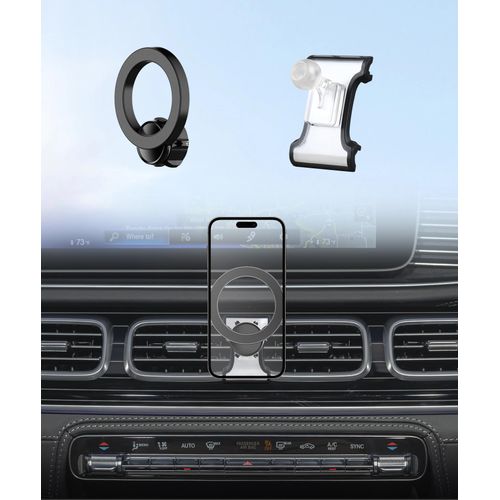MaserWeller Car Phone Holder for 2020-2025 Mercedes Benz GLE Class GLS Class Accessories, 360° Rotation Phone Mount Compatible with MagSafe, Cell Phone Holder Does Not Affect Air Vent