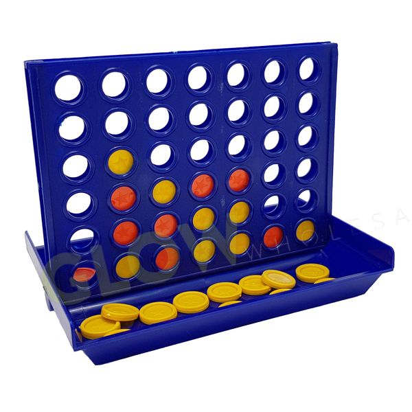 GLOW Travel 4 in a Row – Classic Family Connect Game – Handy Pocket Sized for Trips & Holidays Folds Up Neatly for Easy Transportation – Fun 2 Player Compact Strategy Game for Children & Adults