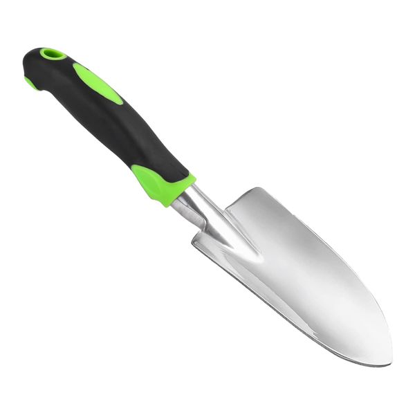 Garden Trowel & Ergonomic Grip Hand Shovel Soft Rubberized Non-Slip Handle for Planting, Transplanting, Weeding, Moving and Smoothing Digging Soil Gardening Gift(Green)