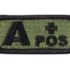 Type A + Tactical Blood Type Embroidered Velcro Patch Olive and Black