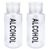 Pana 7oz Alcohol Labeled Pump Dispenser Empty Bottle w/Flip Top Cap - Clear 2pcs