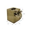 Tissue Box Cover - Gold Finish Elegant Paper Towel Dispenser for Premium Kitchen Home Decor Bathroom Accessories Countertop Bedroom Dresser - The Calla Lily Collection