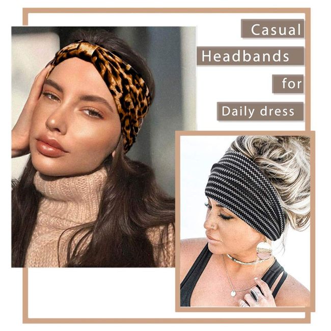 Headband Women Wide Beach Turban Casual Headband Strechy Soft Fabric 