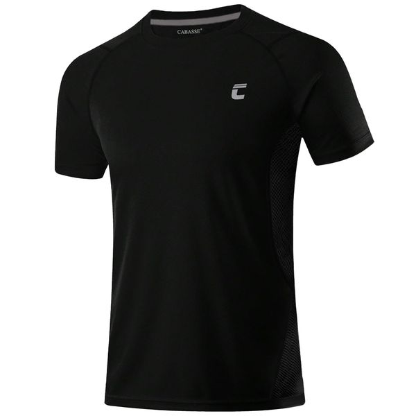 Cabasse Elite Boys Short-Sleeve T-Shirt, Sports Undershirts for Football, Training & Workout (Black, Medium)