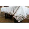 54x72" Rectangle Embroidered Floral Rose Polyester Fabric Tablecloth 6 Napkins