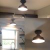 TENGIANTS Farmhouse Matte Black Ceiling Light Fixture Rustic Barn Intusrial Semi Flush Mount Ceiling Lights for Kitchen Dining Room Hallway Porch Foyer Entryway Laundry Corridor