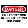 Danger Fall Protection Required 10x14 Pressure Sensitive Vinyl