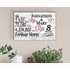Personalized 8 Year Anniversary Gift – Custom Couple’s Names | Romantic Solid Wo