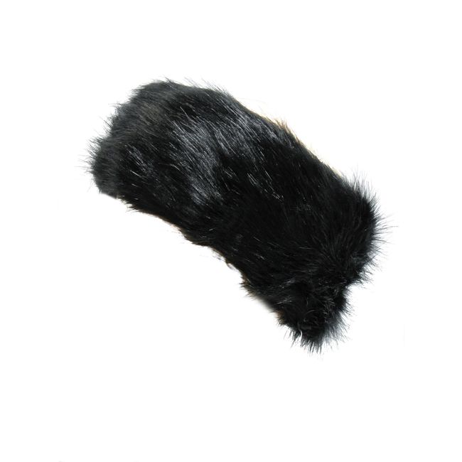 Womens Fur Headbands Ladies Faux Fur Ski Earwarmers Head Muff Luxury Apres Ski Faux Fur by Love Love (Black)