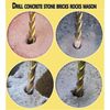 Masonry Drill Bit Set 100Pcs 1/4" Carbide Tip Golden Flute Drill Concrete Stone