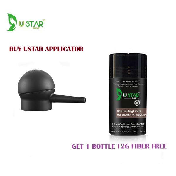 Hair Fiber Spray Applicator with free one bottle Hair fiber Medium Brown 12g