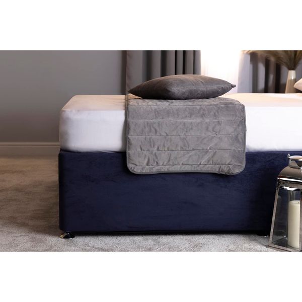 Belledorm 19" Extra Deep Base Wrap Valance Sheet - Transforms a drab looking bed base divan - Luxury Faux Suede (Navy, Double)