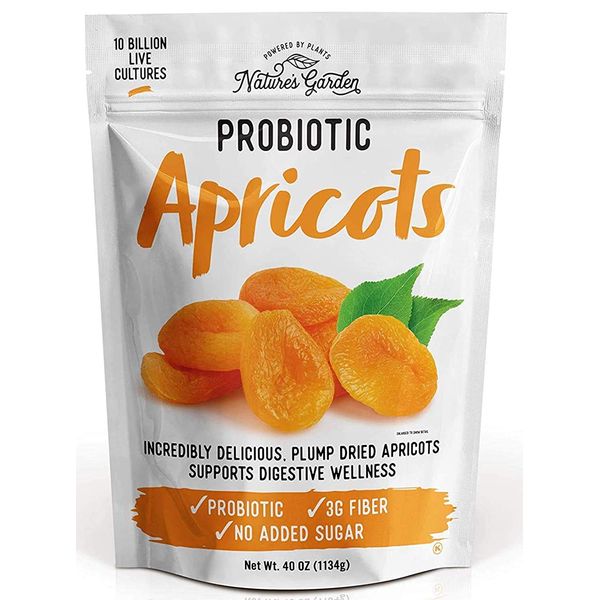 Nature's Garden Probiotic Apricots - Probiotic Dried Fruit, Plump Dried Apricots, Gluten-Free, Dairy-Free, Vegan – Bulk 40 Oz Bag (Pack of 1)