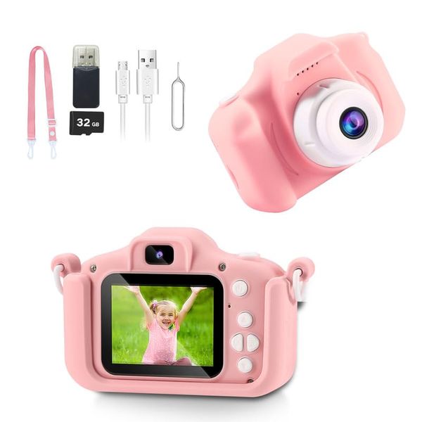 Kids Camera for Girls, Selfie Kids Camera,HD Kids Digital Camera Toys for 4 5 6 7 8 9 Year Old Girl Christmas Birthday Gifts,Camera for Kids 10-12,Toddler Camera with 32GB-Card