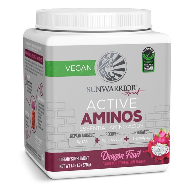 Sunwarrior Amino Acids Amino Energy Powder Essential Amino Acids EAA | Muscle Repair Hydration & Recovery | Promote Wellness Strength & Endurance | Dragon Fruit Flavor | 30 Servings | Active Aminos