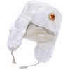 Authentic Russian Winter Hat Ushanka White-64, with Russian Eagle Insignia