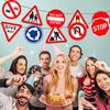 15pcs Road Signs Banner Party Decorations ，Learner Driver Bunting Decorations